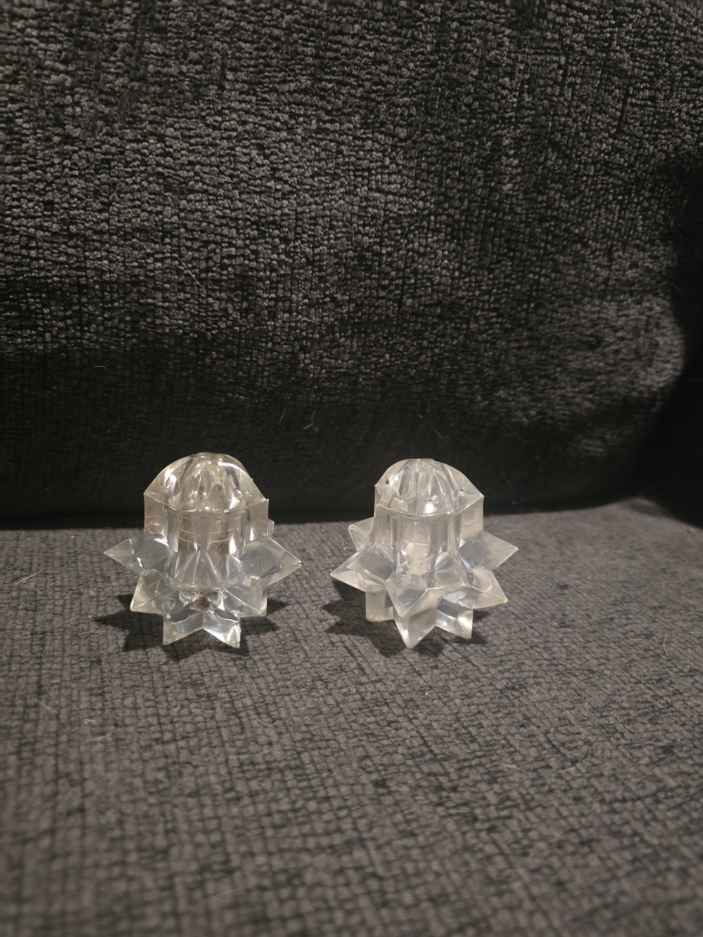 Vintage MCM Clear Starburst Lucite Salt & Pepper Shakers